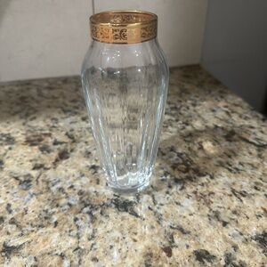 Lenox Autumn Gold Bud Vase Clear Glass Gold Rim Vintage Lenox Vase With Box